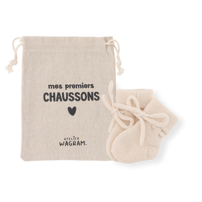 Chaussons tricotés - Crème
