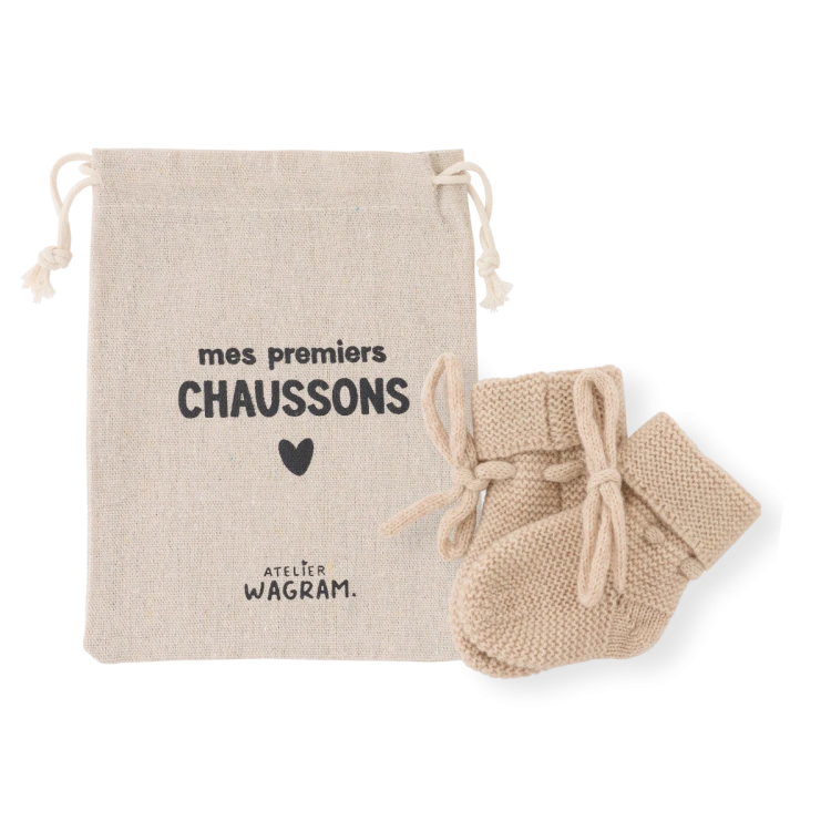 Chaussons tricotés - Sable