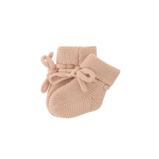 Chaussons tricotés - Vieux rose