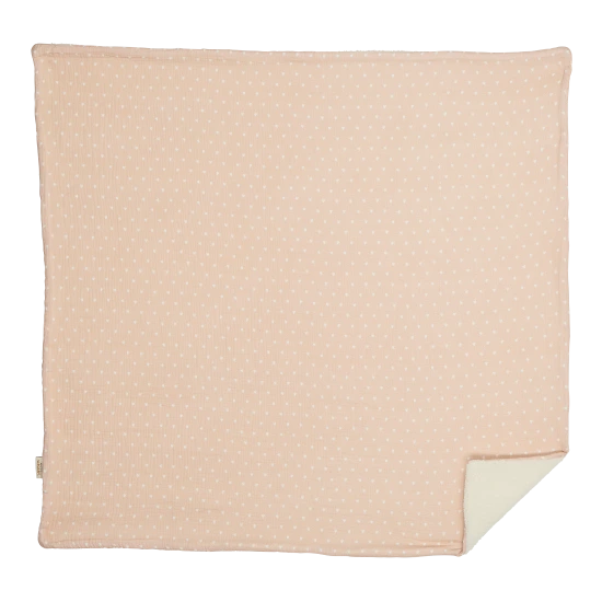 Couverture pilou - Beige petits coeurs