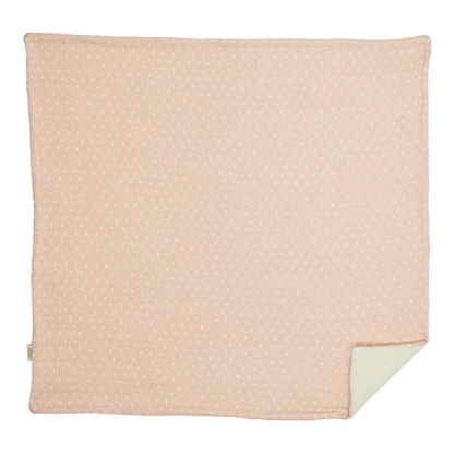 Couverture pilou - Beige petits coeurs