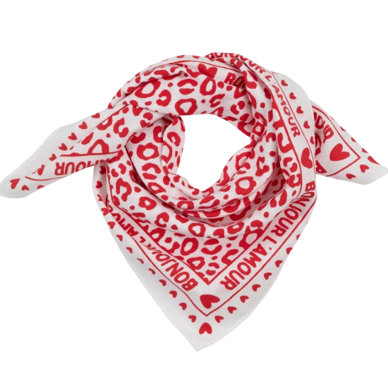 Petit foulard - Bonjour l’amour blanc