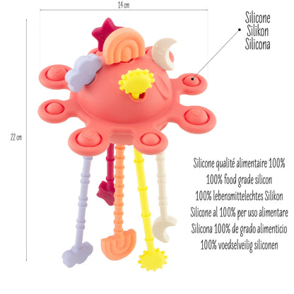 Jouet silicone lune - Rouge brique