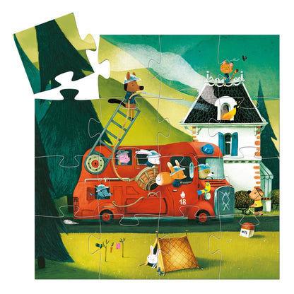 Puzzle silhouettes - Le camion de pompier
