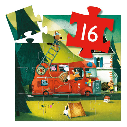 Puzzle silhouettes - Le camion de pompier