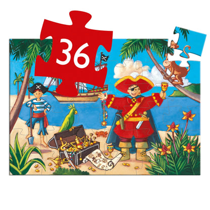 Puzzle silhouettes - Le pirate et son trésor