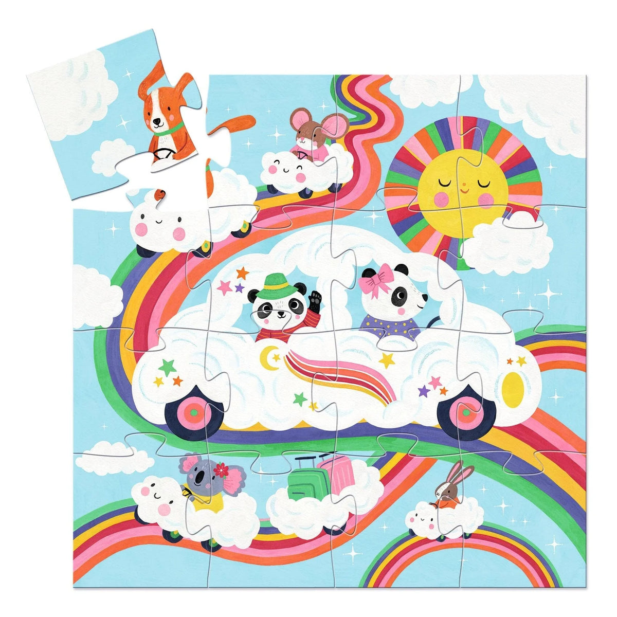 Puzzle silhouettes - Voiture nuage
