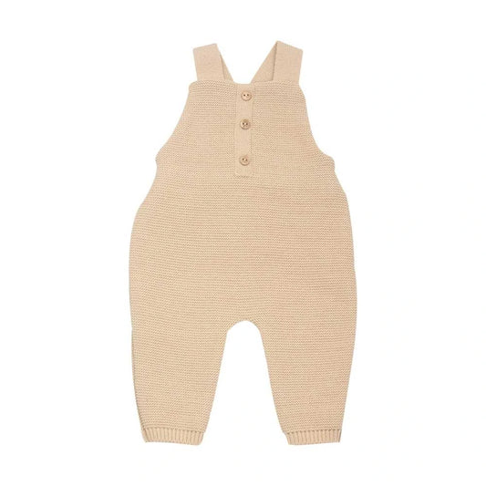 Knitted dungarees - Sand