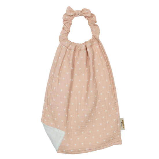 Grand bavoir - Beige petits coeur