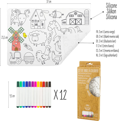 Set de table à colorier - Ferme