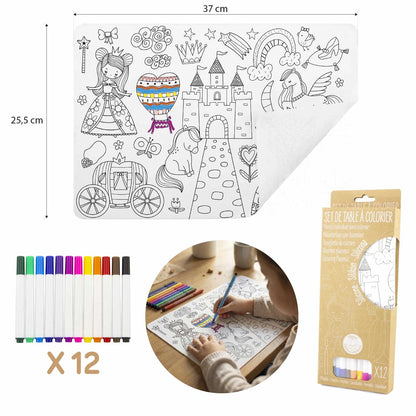 Set de table à colorier - Princesse