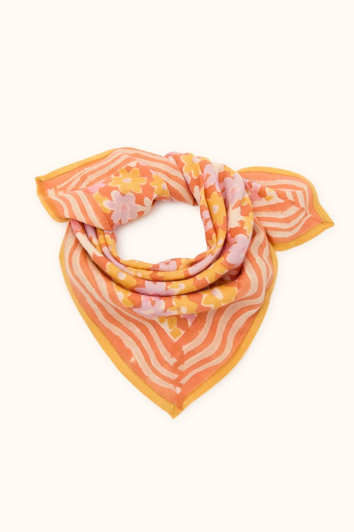 Petit foulard MANIKA PAQUERETTE - Pâquerette orange