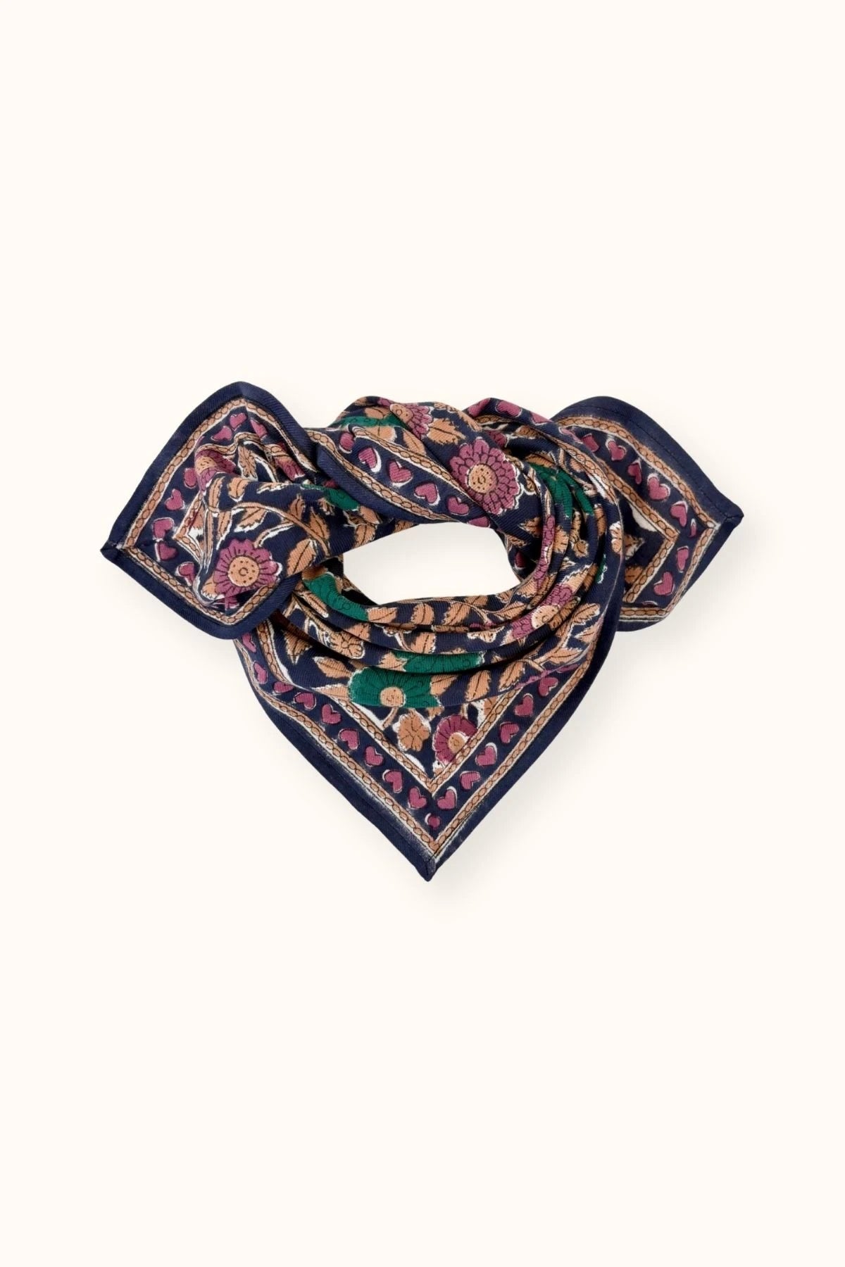 Petit foulard MANIKA - Coeur navy forest