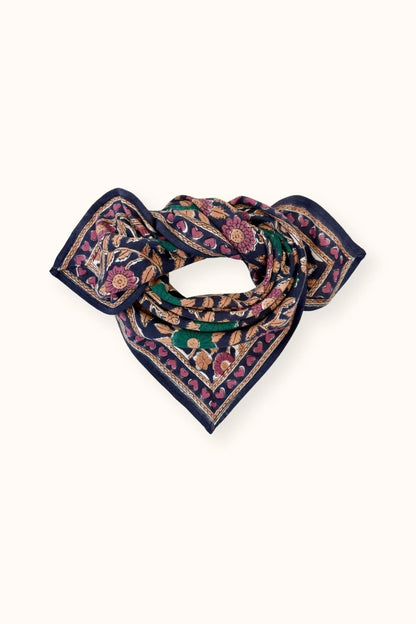 Petit foulard MANIKA - Coeur navy forest
