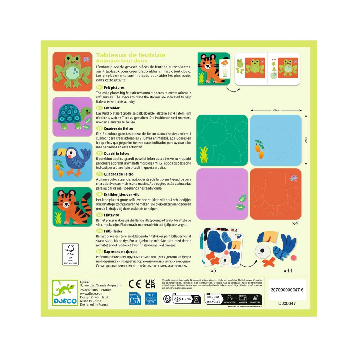 Coffret d'activité - Feutrine animaux tout doux