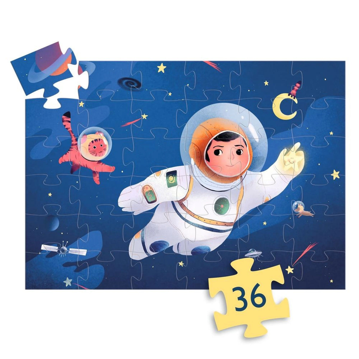 Puzzle silhouettes - Un astronaute dans la lune