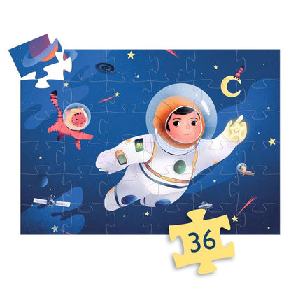 Puzzle silhouettes - Un astronaute dans la lune