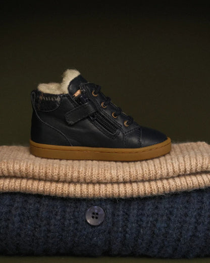 Chaussure Auguste - Bleu marine fourrées